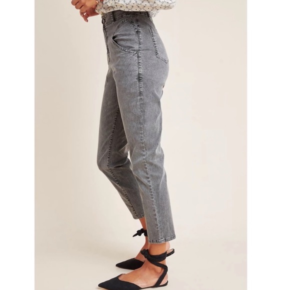 Amadi Anthropologie High Rise Straight Leg Utility Lindy Pants In Carbon S NWT! - Picture 4 of 15